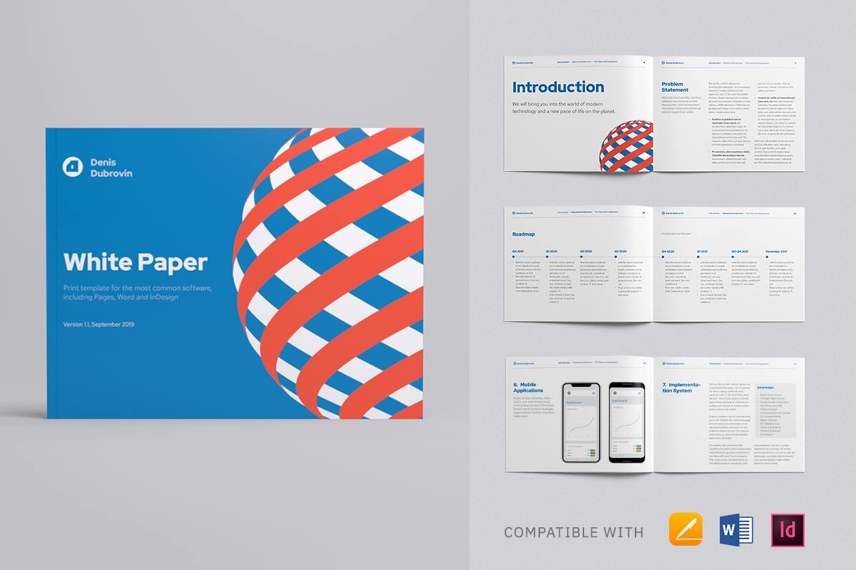Landscape White Paper Template, Whitepaper Template